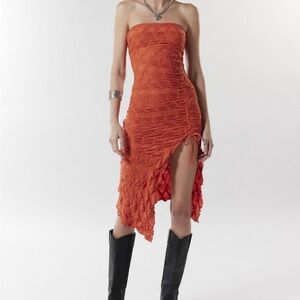 Orange Textured Dress